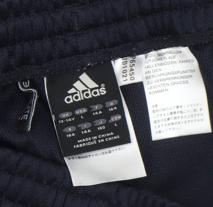 Boys UK Size 13-14 Years adidas Regular Fit Jogger Blue Trousers