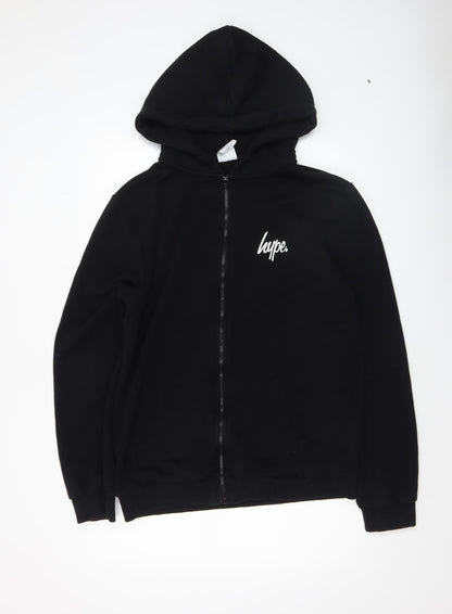 Unisex Adults UK Size 14 Hype Black Full Zip Hoodie