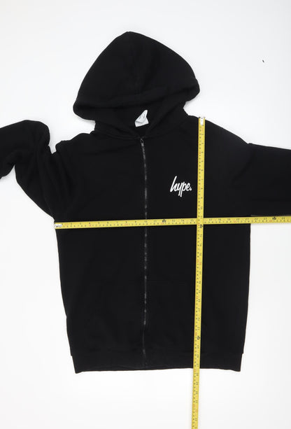 Unisex Adults UK Size 14 Hype Black Full Zip Hoodie