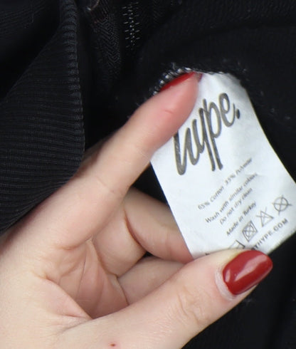 Unisex Adults UK Size 14 Hype Black Full Zip Hoodie
