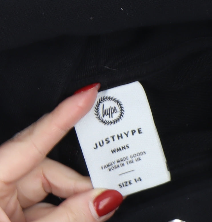 Unisex Adults UK Size 14 Hype Black Full Zip Hoodie