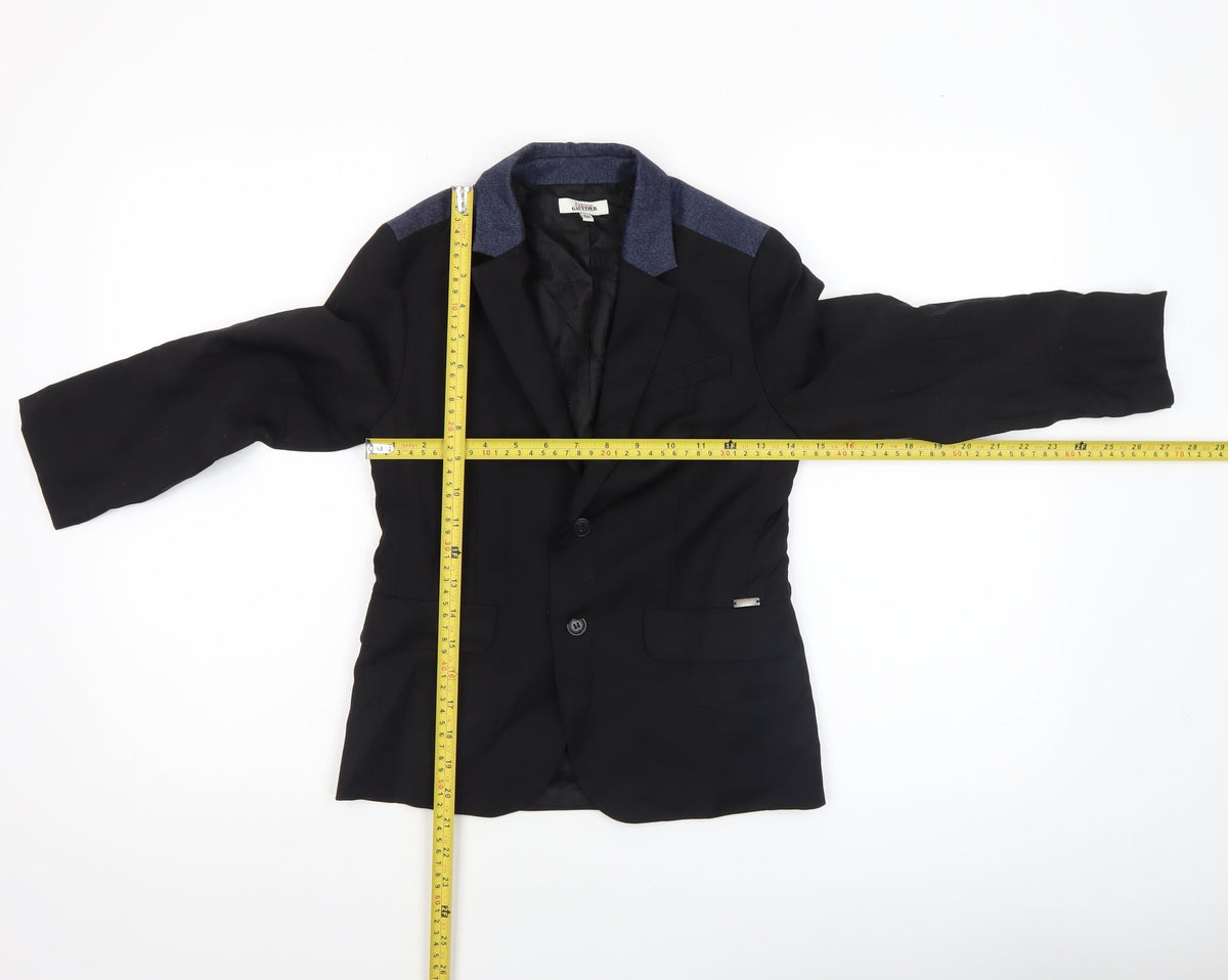 Junior Gaultier Boys Black Wool Blend Single-Breasted Blazer 10 Years