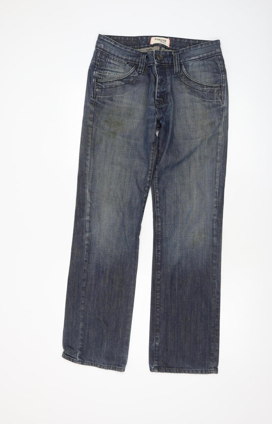 Mens UK Size M Firetrap Regular Fit Straight Blue Jeans
