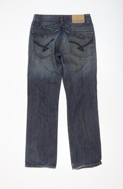 Mens UK Size M Firetrap Regular Fit Straight Blue Jeans