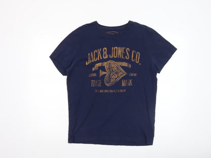 Mens UK Size S JACK & JONES Blue  T-Shirt