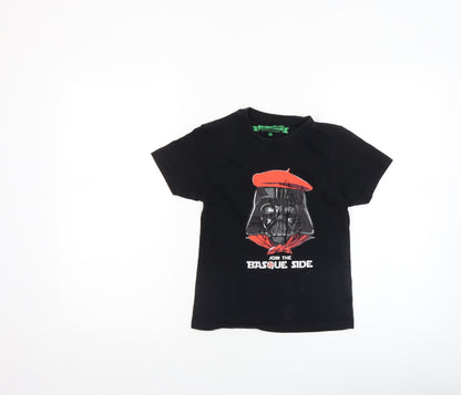 Boys UK Size 8 Years Avomarks Black Basic T-Shirt