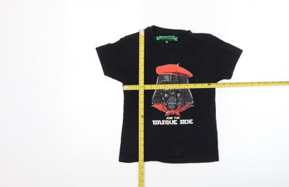 Boys UK Size 8 Years Avomarks Black Basic T-Shirt