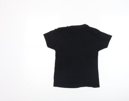 Boys UK Size 8 Years Avomarks Black Basic T-Shirt