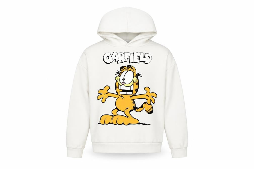 Boys UK Size 8-9 Years Garfield White Pullover Hoodie