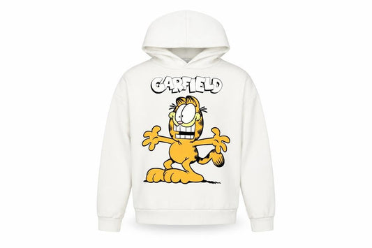 Boys UK Size 8-9 Years Garfield White Pullover Hoodie