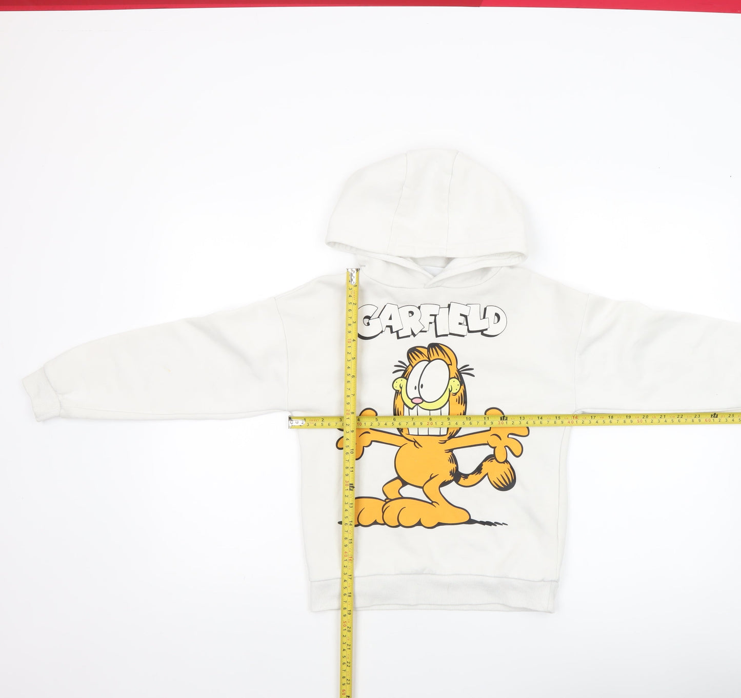 Boys UK Size 8-9 Years Garfield White Pullover Hoodie