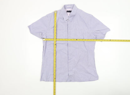 Banana Republic Men's Blue Check Short Sleeve Button-Up Shirt M