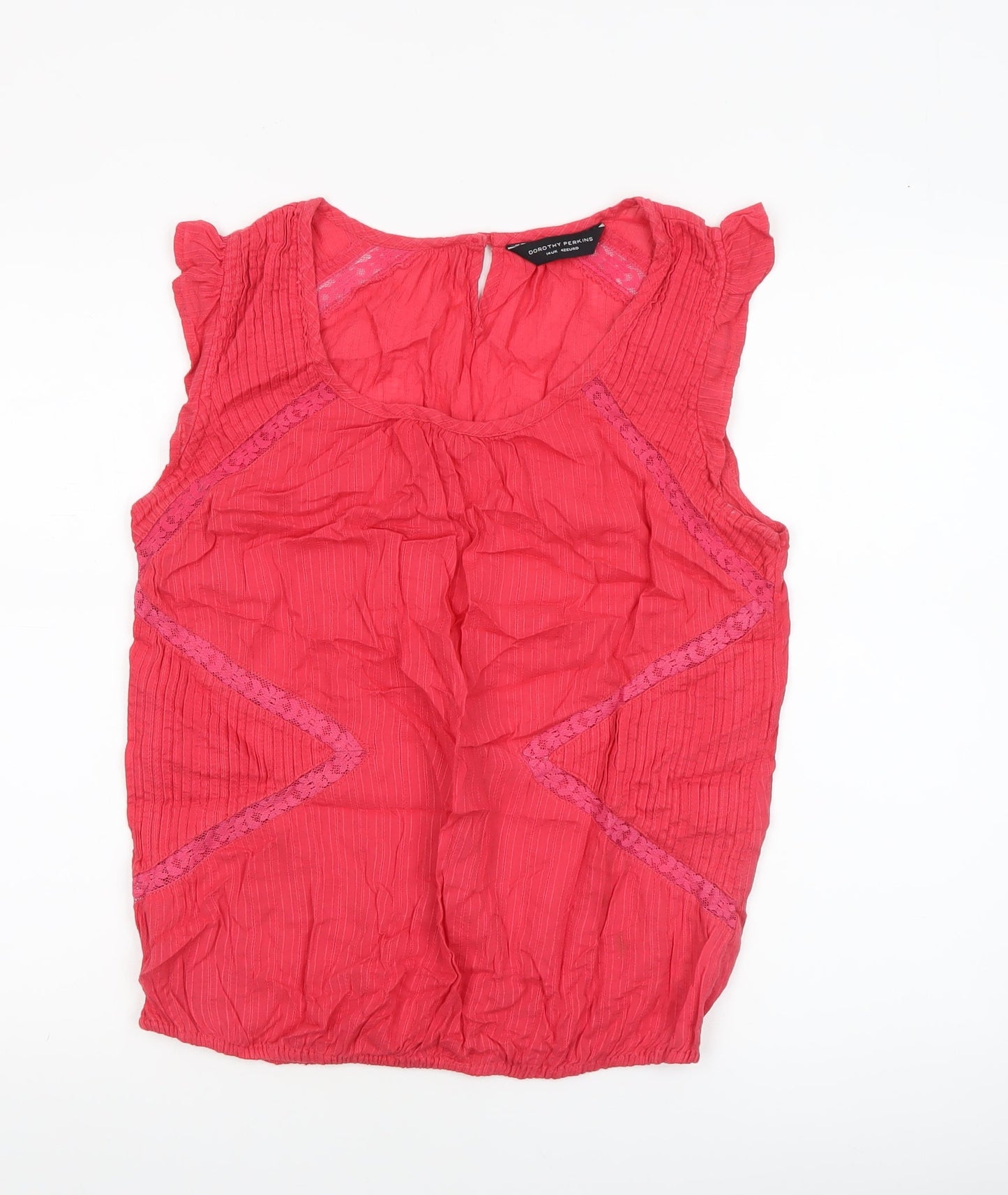 Womens UK Size 14 Dorothy Perkins Pink Tunic Blouse