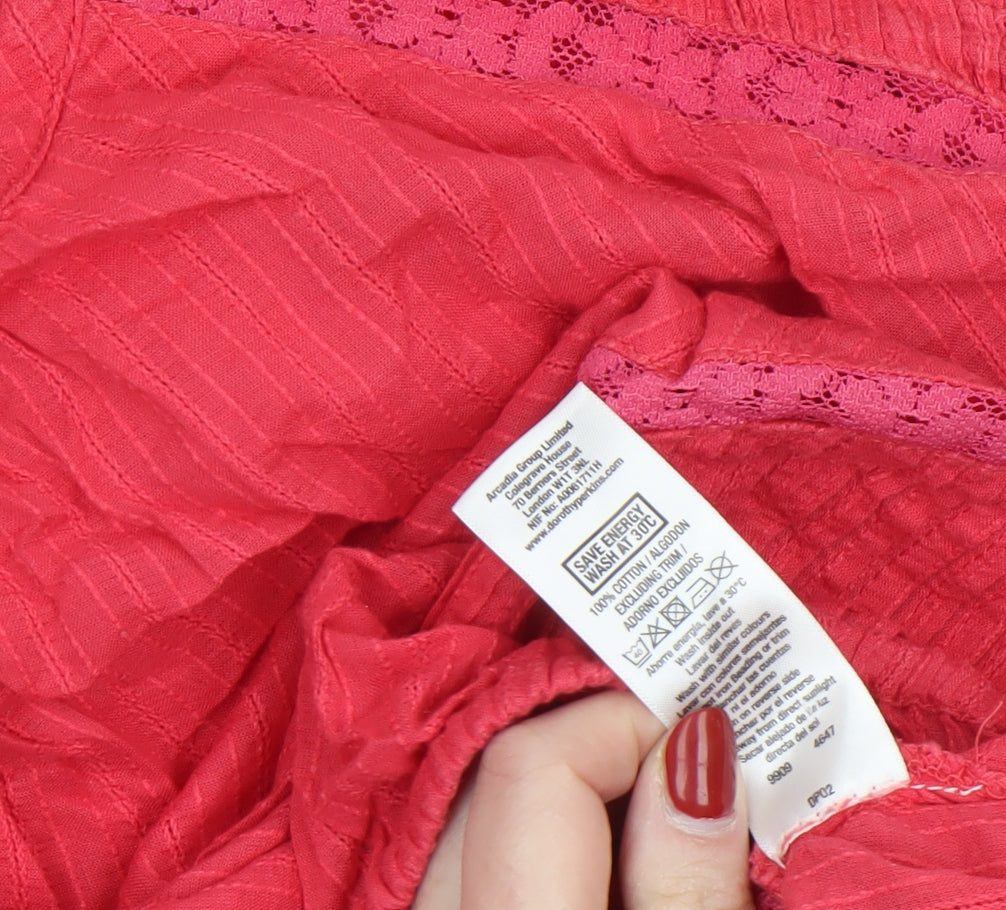 Womens UK Size 14 Dorothy Perkins Pink Tunic Blouse