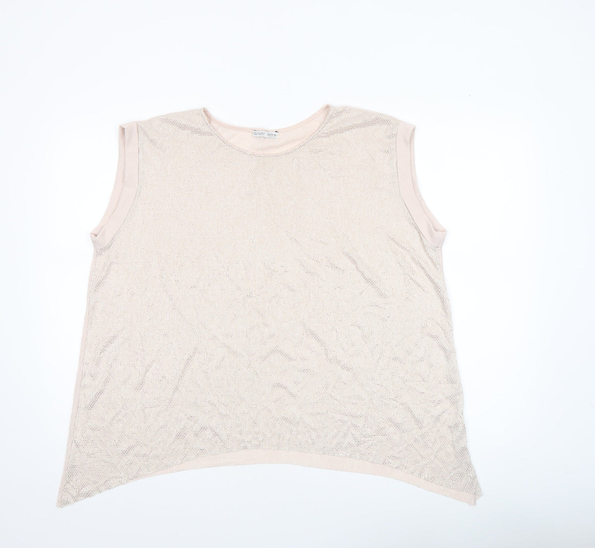 Womens UK Size M Zara Beige Basic Tank
