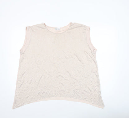 Womens UK Size M Zara Beige Basic Tank