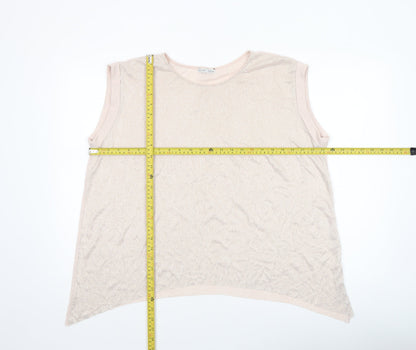 Womens UK Size M Zara Beige Basic Tank