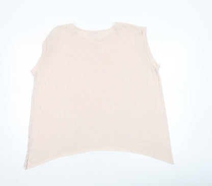 Womens UK Size M Zara Beige Basic Tank