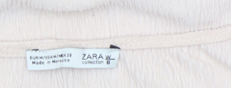 Womens UK Size M Zara Beige Basic Tank