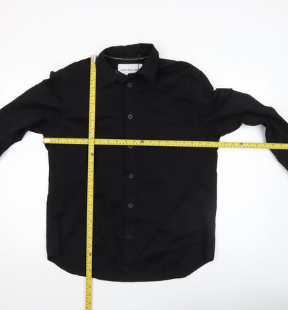 Calvin Klein Jeans Men's Black Relaxed Fit Button-Up Shirt Size S