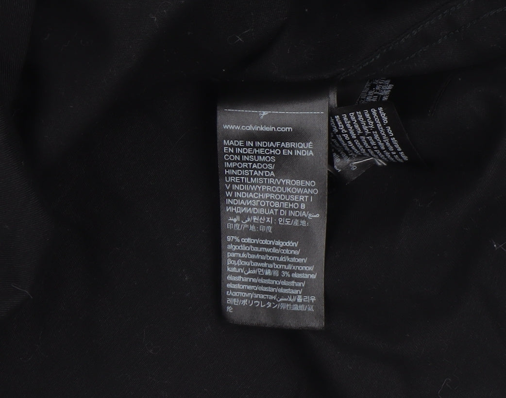 Calvin Klein Jeans Men's Black Relaxed Fit Button-Up Shirt Size S