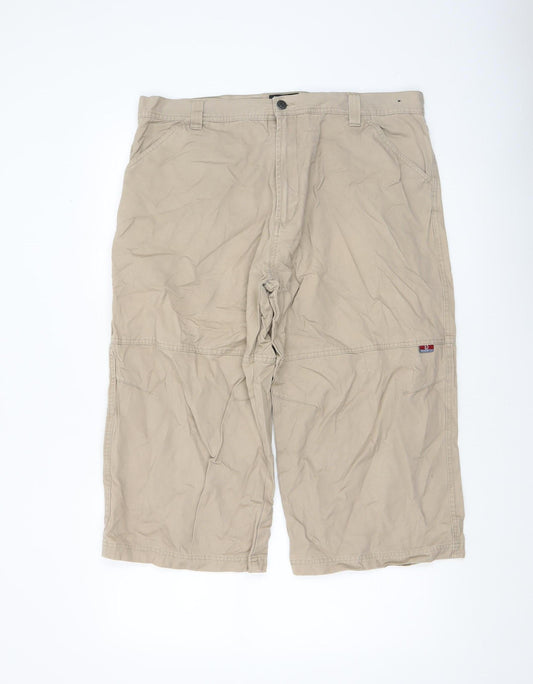 Denim Co Men's Beige Cargo Shorts Size 38 Cotton Casual