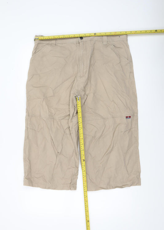 Denim Co Men's Beige Cargo Shorts Size 38 Cotton Casual