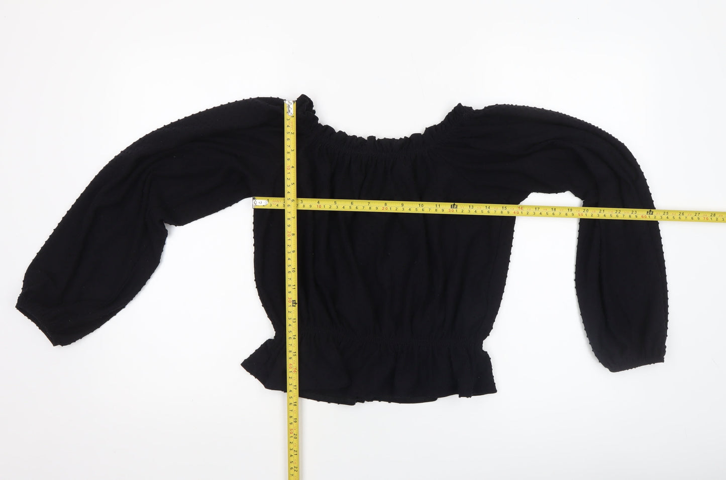 Womens UK Size S H&M Black Cropped Blouse