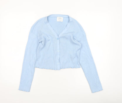 Girls UK Size 11-12 Years Zara Blue Cardigan Jumper