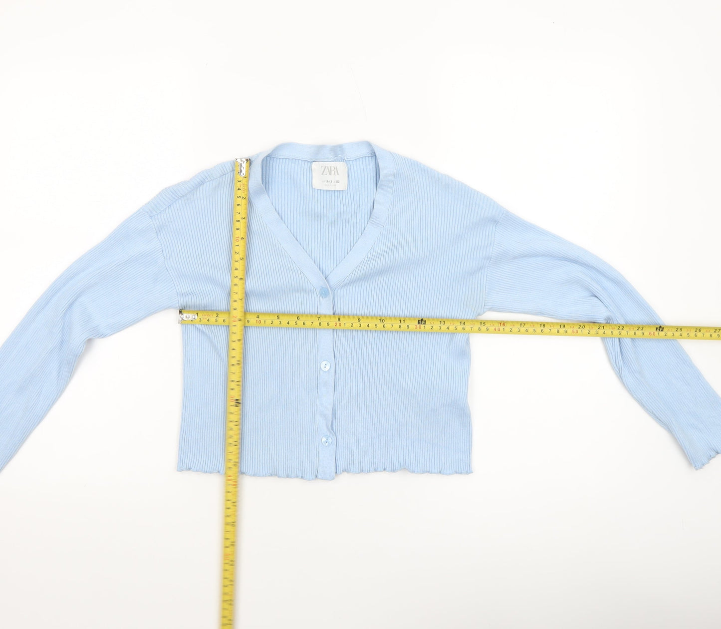 Girls UK Size 11-12 Years Zara Blue Cardigan Jumper