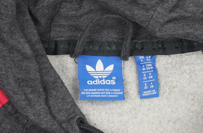 Womens UK Size XS adidas Grey Full Zip Hoodie