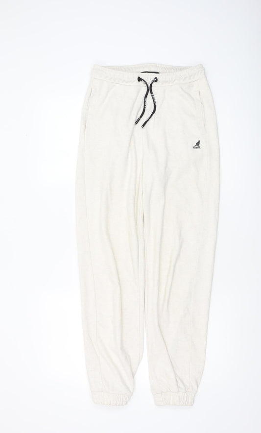 Womens UK Size 8 Kangol Regular Fit Jogger Ivory Trousers