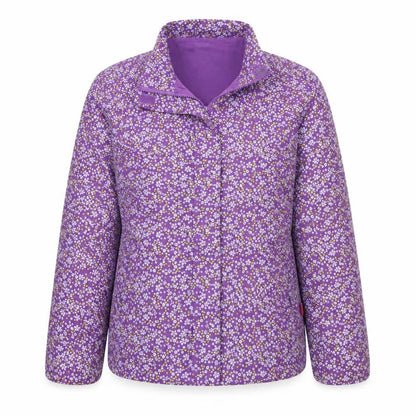 Name It Girls Purple Floral Hooded Rain Coat 11-12 Years Lined Jacket