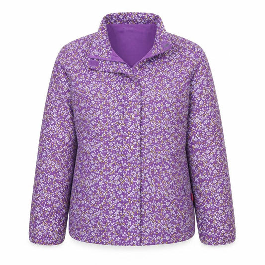 Name It Girls Purple Floral Hooded Rain Coat 11-12 Years Lined Jacket