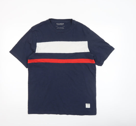 Mens UK Size S Pull&Bear Blue  T-Shirt