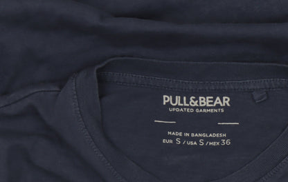 Mens UK Size S Pull&Bear Blue  T-Shirt