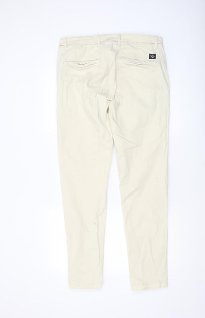 Zara Men’s Beige Chino Trousers Size 32 Slim Fit Cotton Blend
