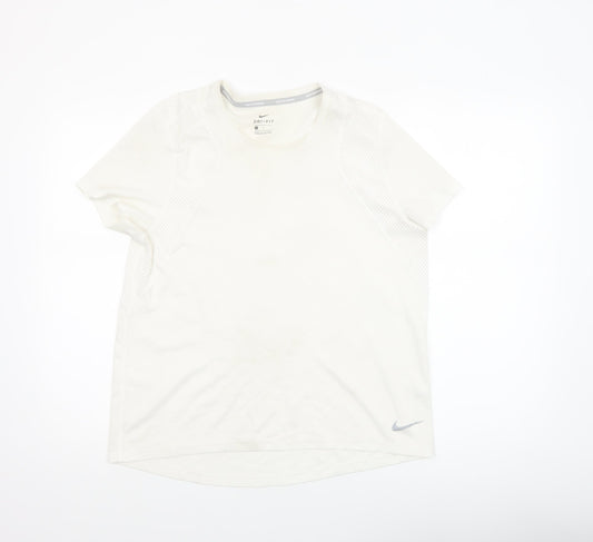 Womens UK Size L Nike White Running & JoggingGym & TrainingFitness T-Shirt