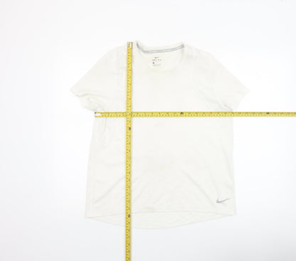 Womens UK Size L Nike White Running & JoggingGym & TrainingFitness T-Shirt