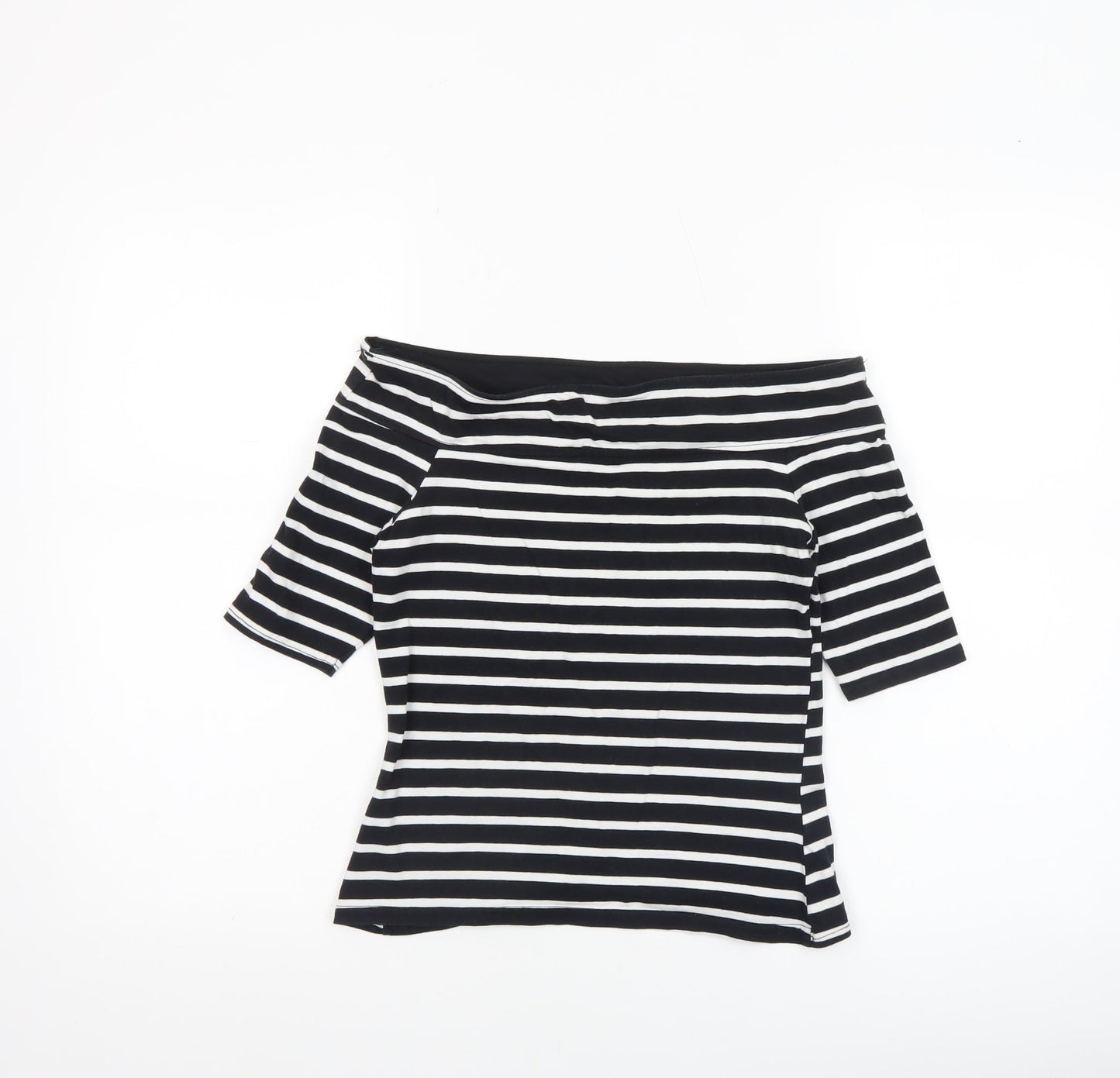 Womens UK Size 8 River Island Black Basic T-Shirt