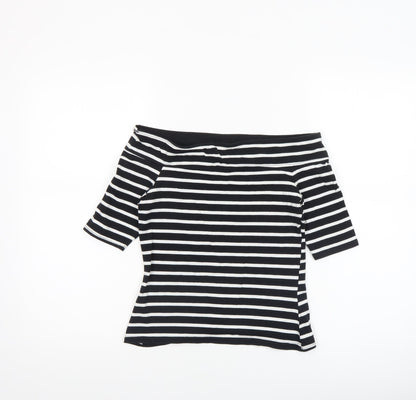 Womens UK Size 8 River Island Black Basic T-Shirt