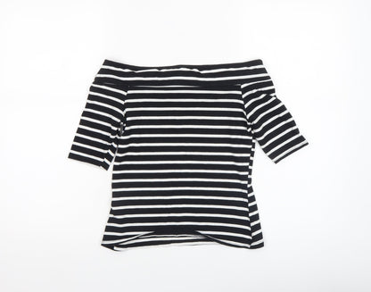 Womens UK Size 8 River Island Black Basic T-Shirt