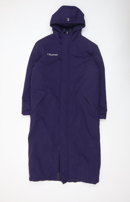 Kukri Unisex Kids Purple Long Hooded Puffer Coat 10-11 Years
