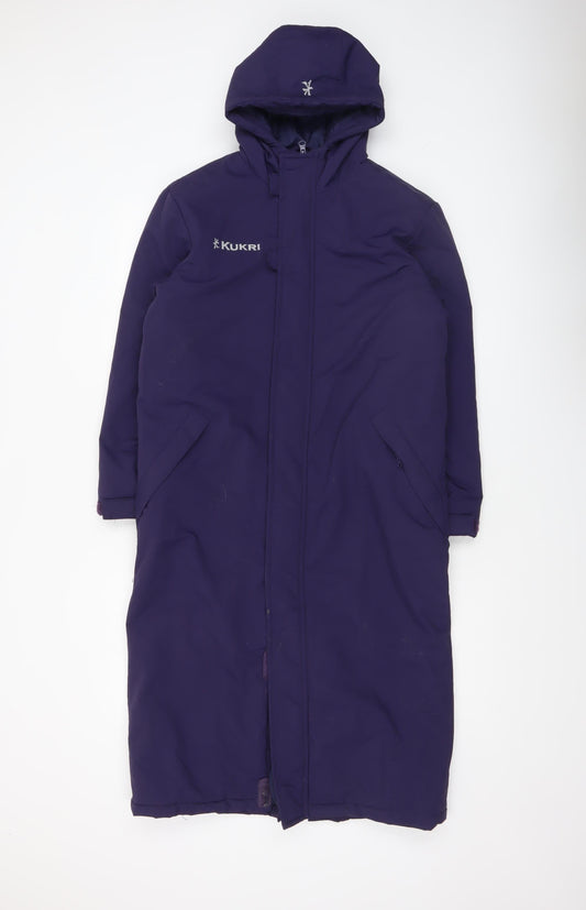 Kukri Unisex Kids Purple Long Hooded Puffer Coat 10-11 Years