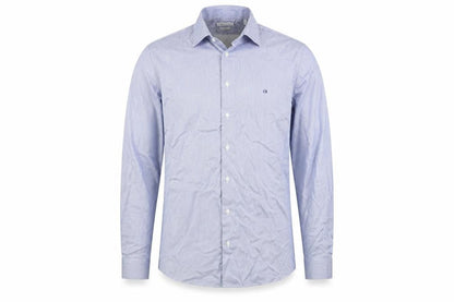 Calvin Klein Men's Blue Slim Fit Long Sleeve Striped Button-Up Shirt Size 15.75