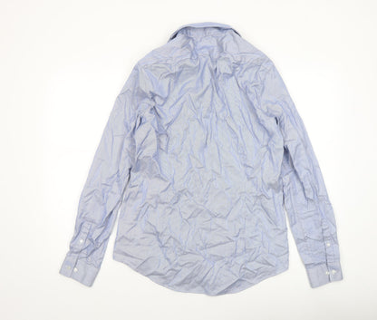 Calvin Klein Men's Blue Slim Fit Long Sleeve Striped Button-Up Shirt Size 15.75