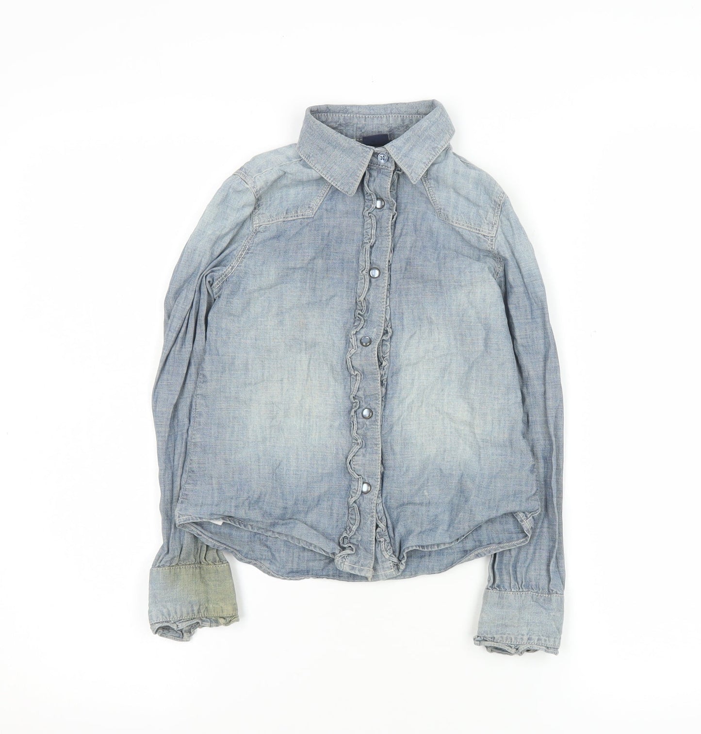 Girls UK Size 7 Years Gap Blue Basic Button-Up