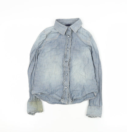 Girls UK Size 7 Years Gap Blue Basic Button-Up