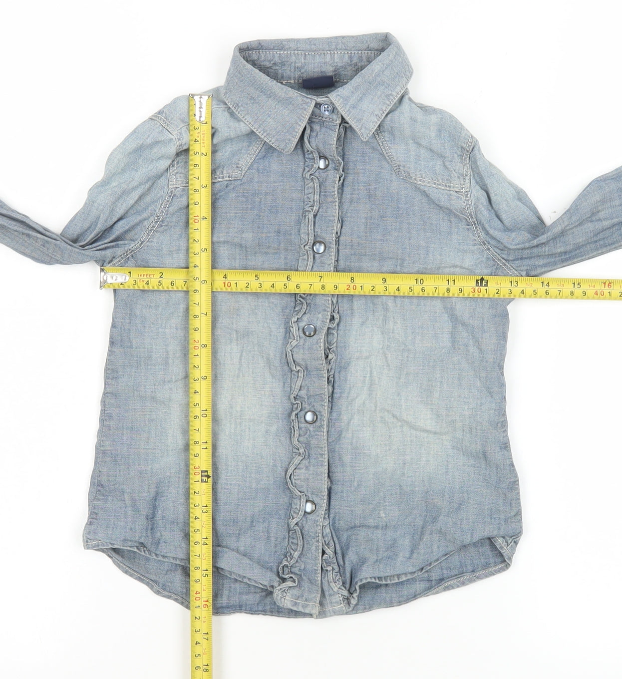 Girls UK Size 7 Years Gap Blue Basic Button-Up