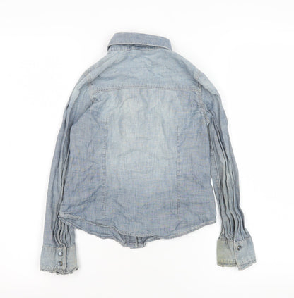 Girls UK Size 7 Years Gap Blue Basic Button-Up